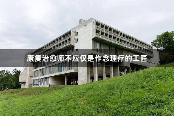 康复治愈师不应仅是作念理疗的工匠