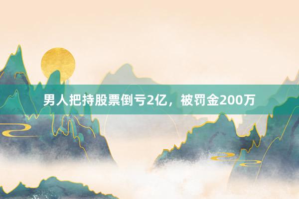 男人把持股票倒亏2亿，被罚金200万