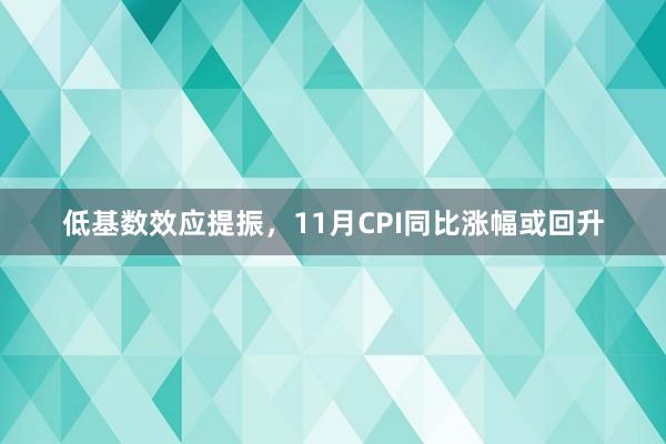 低基数效应提振，11月CPI同比涨幅或回升